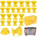 JANYUN 40 Pcs Yellow Silicone Hair Rollers (Including 20pcs Large & 20pcs Small Heatless Hair Curlers)