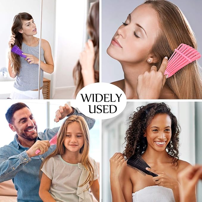 Detangling Brush for Afro America/African Hair Textured 3a to 4c Kinky Wavy/Curly/Coily/Wet/Dry/Oil/Thick/Long, Knots Detangler Scalp Massage Comb Hair Detangler for Women (1 pc, Purple)