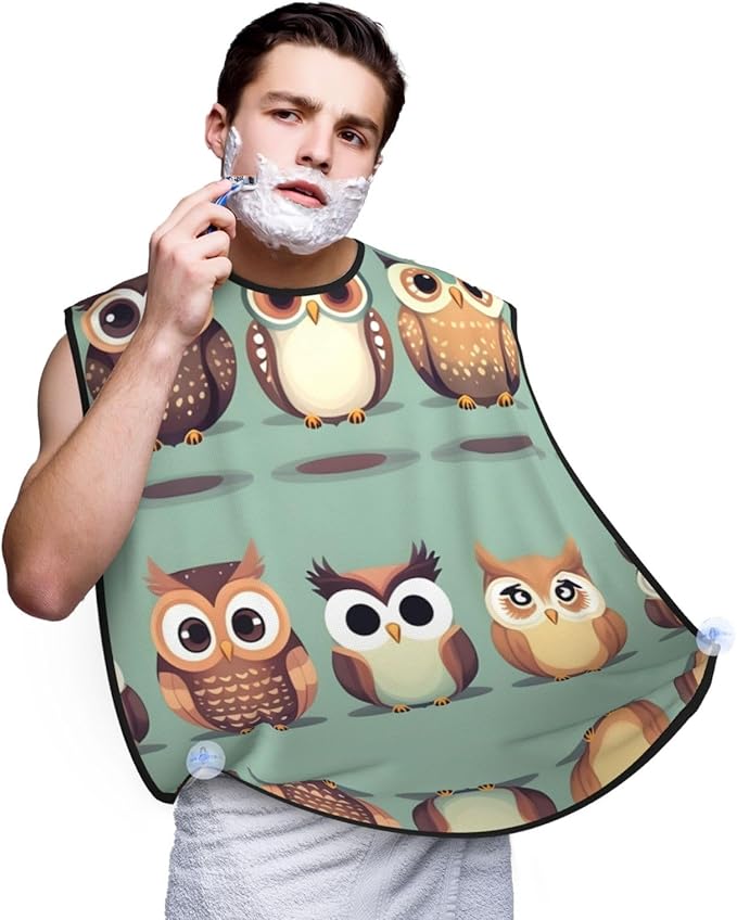 Pansy Perfection Print Beard Bib Shaving Apron, Beard Hair Trimming Cape Gift For Dad