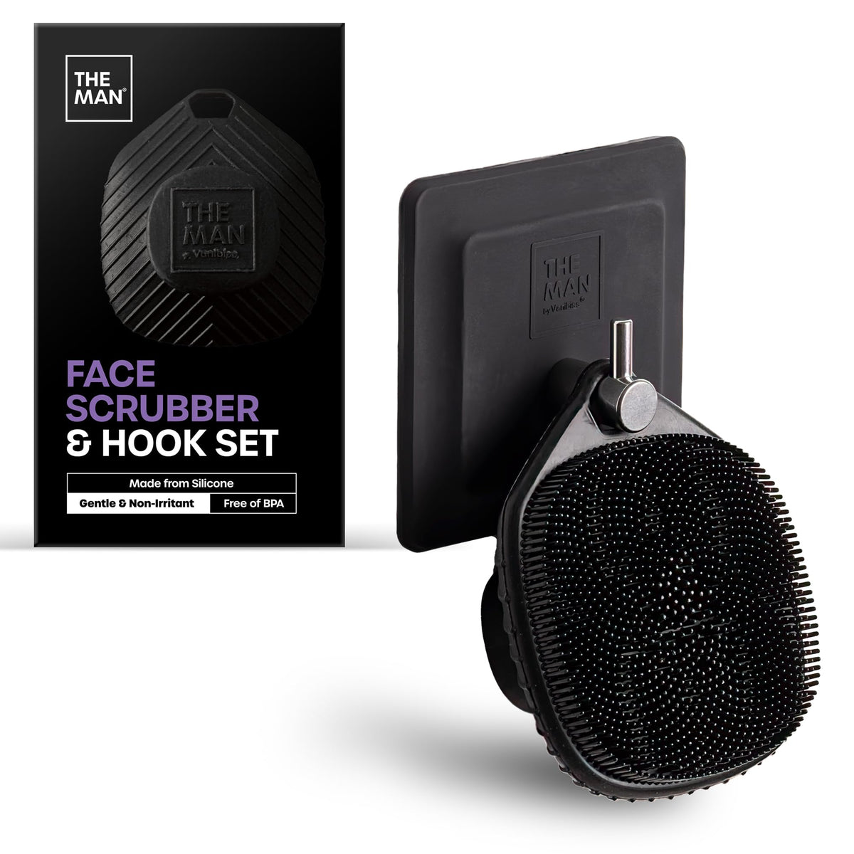 The Man Silicone Face Scrubber for Men, Face Cleansing Brush
