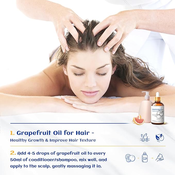 HIQILI Grapefruit Essential Oil for Skin Care, Diffuser and Aromatherapy