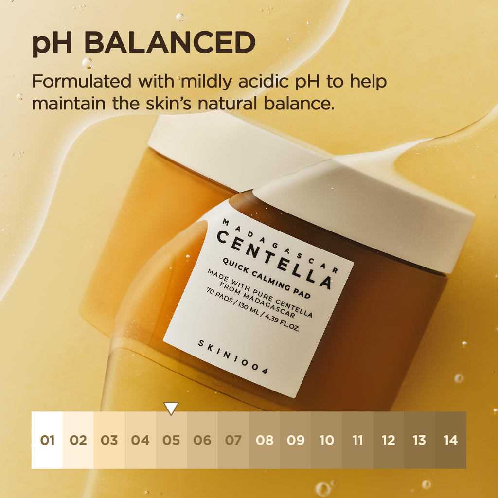 SKIN1004 Centella Quick Calming Pad, 70 Pads, Korean Face Toner Pad with Madagascar Centella Asiatica & Hyaluronic Acid, Hydrating & Soothing Facial Toner Pads for Gentle Exfoliation, Korean Skin Care