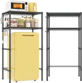 REIBII 2 Tier Mini Fridge Shelf with Storage for Dorm Adjustable Height Storage Shelves Metal Shelving Rack Mini Fridge and Microwave Stand for College Rooms Kitchen, Office, 52.36Hx18.1Dx26.38W