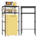 REIBII Mini Fridge Shelf with Storage, 2-Tier Adjustable Metal Shelving Unit with 8 Hooks,176 LBS Heavy Duty Organizer Rack for Dorm Room,Apartment, Kitchen and Office,52.36" H x 26.38" W x 18.1" D