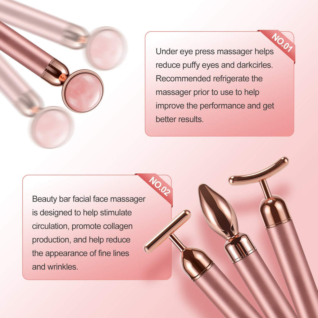 DANGSHAN 4-in-1 Face Massager Roller 24k Golden Face Roller, Arm Eye Nose Massage for Face Facial Massager Skin Care Tools