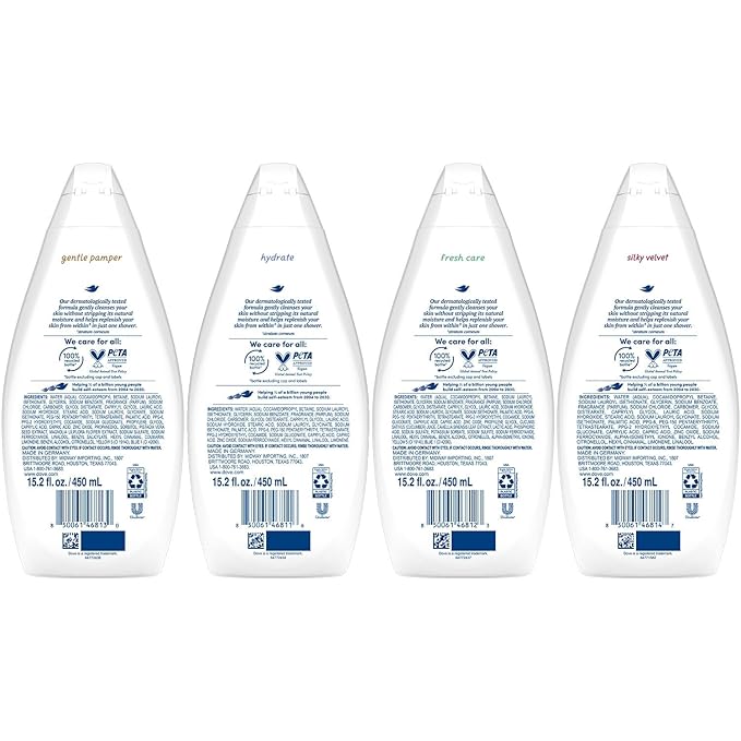 Dove Moisturizing Body Wash, Variety 6-Pack, 15.2 Oz Ea