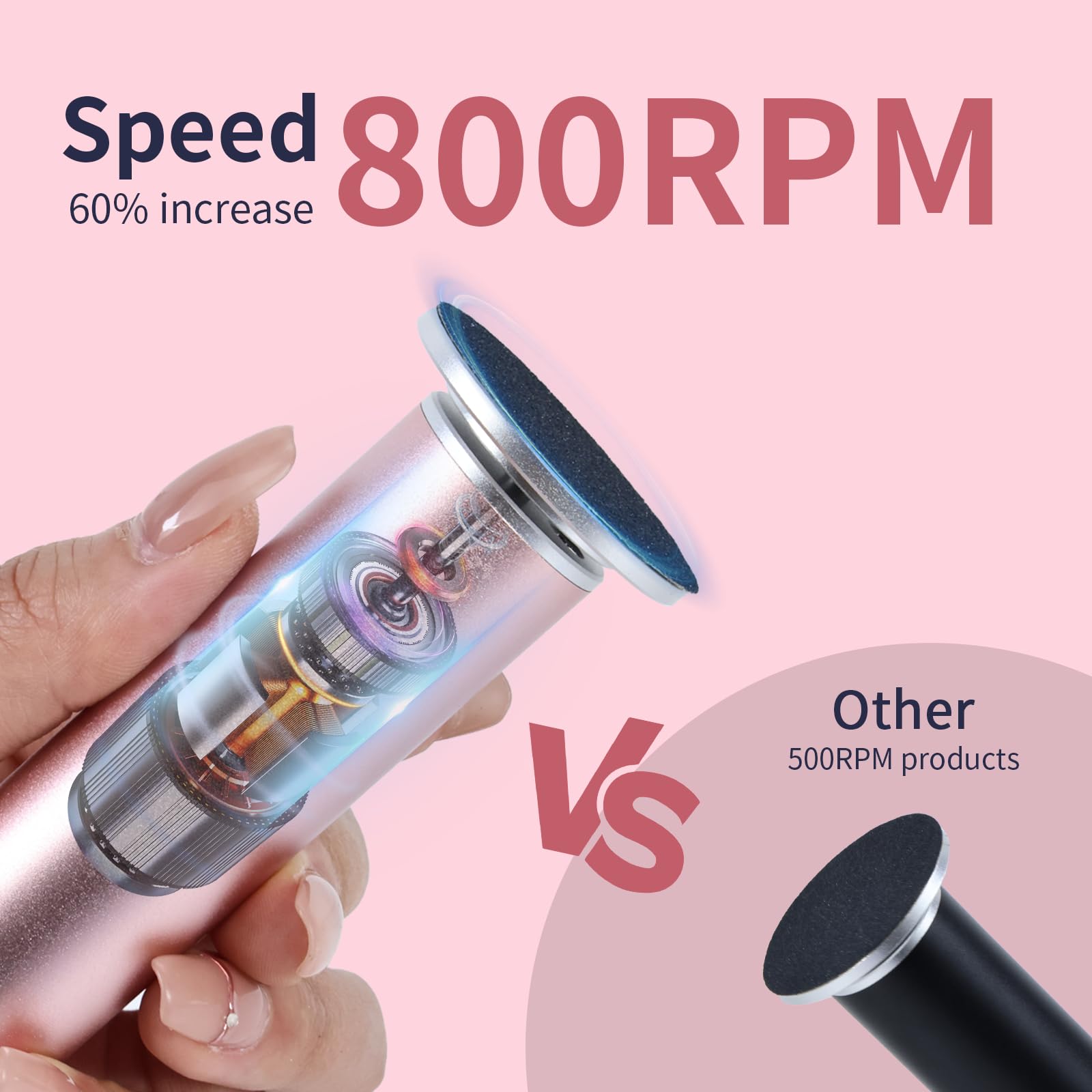 APRELM Electric Foot Callus Remover with 80pcs Sandpaper Discs, 4.8IN Longer Professional Callus Remover for Feet, Pedicure Tools Foot File for Dead Skin