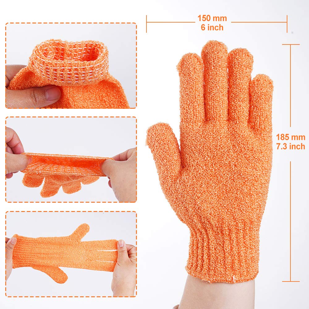 24 Pcs Exfoliating Shower Gloves, Double Sided 12 Colors