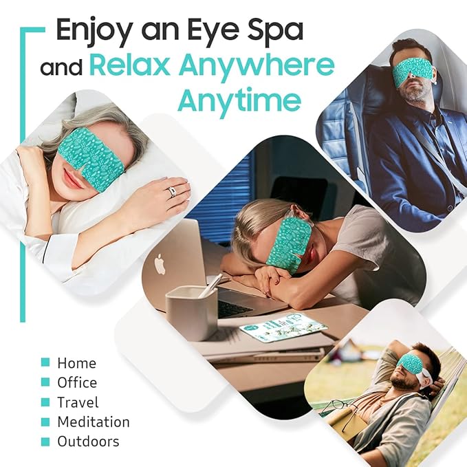 BeHoomi 20 Packs Steam Eye Mask, Heated Eye Mask Warm Compress for Eyes, Disposable Self Heating Steam Mask for Home, Sleep, Spa, Travel Essentials & Relaxation Gifts for Women (Unscented)