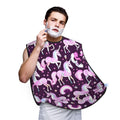 YQxwJL Unicorns Pinks Print Beard Bib Shaving Apron, Beard Hair Trimming Cape Gift For Dad