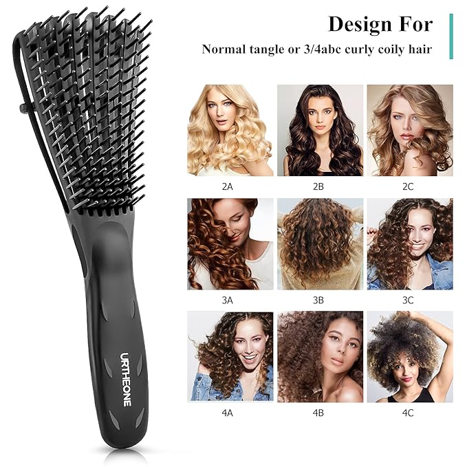 URTHEONE Detangling Brush for Black Natural Hair, 3A-4C Curly Afro Brush