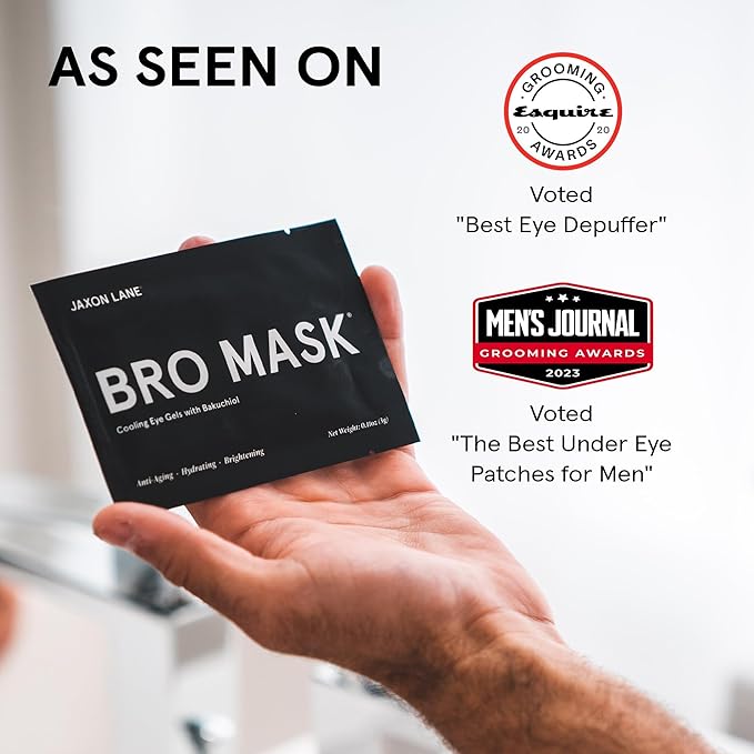 JAXON LANE Bro Mask Under Eye Patches for Men for Dark Circles, 1 x 6 Pairs