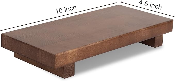 Bathroom Tray Wood Riser Kitchen Decor Soap Holder, 10" x 4.5" Walnut