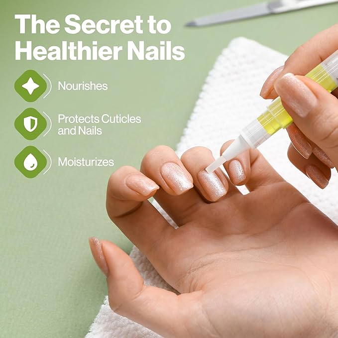 Cuticle Oil Pen with Vitamin E – Nail & Cuticle Moisturizing Oil – Mess-Free Brush Pen for Dry Cuticles & Nails – Manicure & Pedicure Nail Care