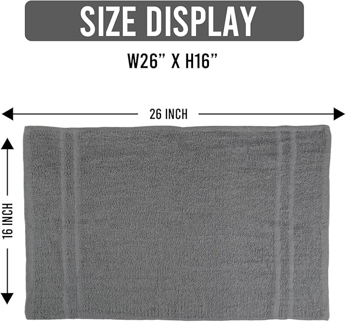 STF Linen Hand Towels (Pack of 24) Grey Economy Salon Towels - 100% Cotton Spa Towel – 16 x 27 Inches Highly Absorbable, Facial, Gym, Hair Towels Face Towels Bulk