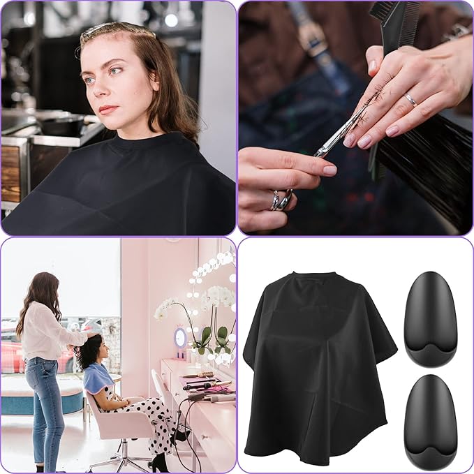 FRIUSATE Hair Coloring Highlighting Cap, 8 Pieces Hair Highlighting Kit, Silicone Highlight Cap Pull Through Caps Hair Coloring Frosting Cap with Hook, Cape, Brush, Gloves and Ear Covers for Women Men