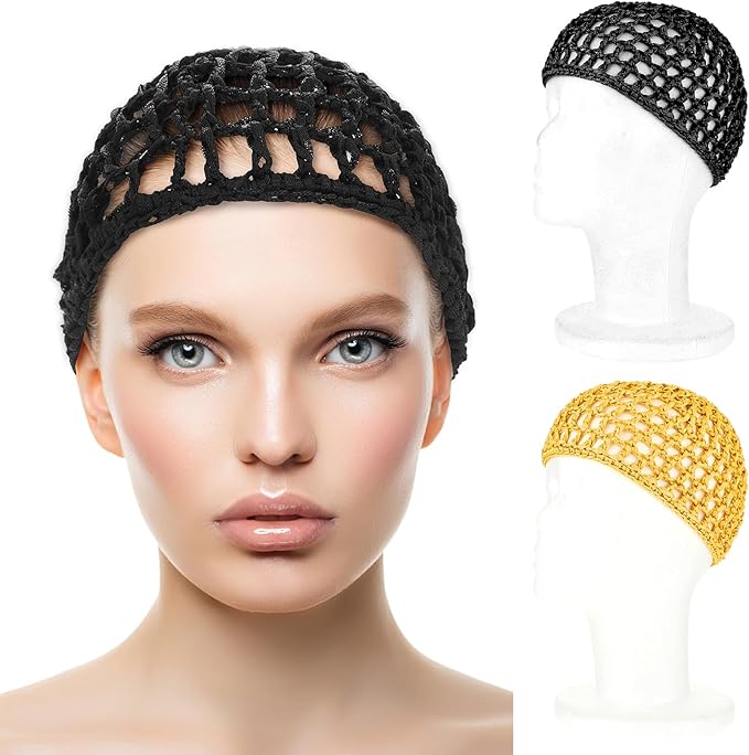 Wig Cap Thick Long Hair Caps Adjustable Net Mesh Braided Weaving Making Crochet Sew Weave Fishnet Grip Headband