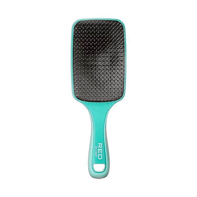 KISS Colors & Care Detangling Two-Tiered Teeth Brush - Reduces Hair Breakage, Double Bristles, Suitable For Wet or Dry Hair, Smooth & Sleek Results, Wide Paddle, Gently Massages the Scalp