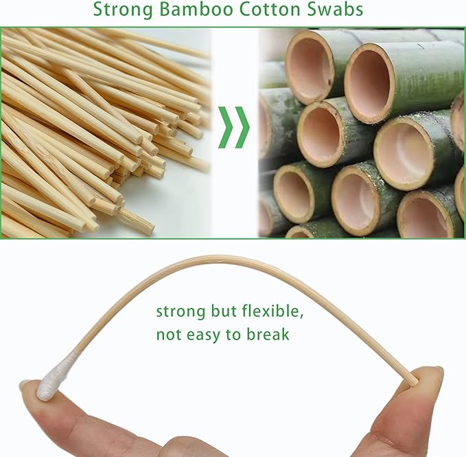500Ct 6'' Lint Free Long Cotton Swabs - Pure Cotton Tips Gun Cleaning Swabs with Durable Stem, Also fit Makeup, Pet Care, Electronic, Household- Case Package
