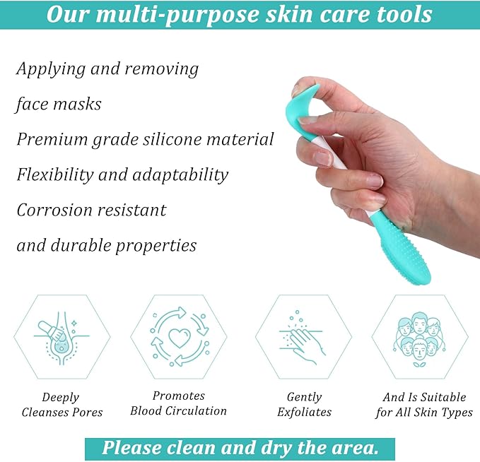 4 PCS Facial Cleansing Brush 2 in Silicone Face Scrubber Pore Brushs Face Scrub Brush for Exfoliating Massaging Remove Blackheads Applicator for Mud Makeup Skincare Removal Body Lotion DIY Mask Clay