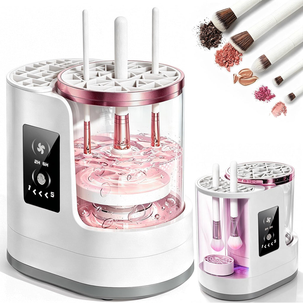 3-IN-1 Electric Makeup Brush Cleaner Machine and Dryer, SBMKK Automatic Make Up Brush Cleaner Tool, for All Size Brush Sponges Beauty Cosmetic Set