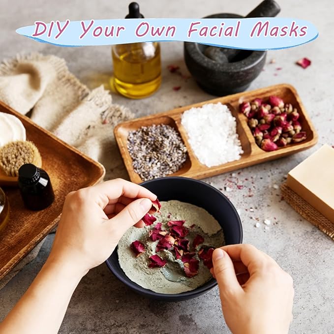 Black Silicone Mixing Bowls Facial Mask Serve Bowl Cosmetic Beauty Tool with Stirring Sticks for Skincare DIY Craft Home Salon - 6 Pcs