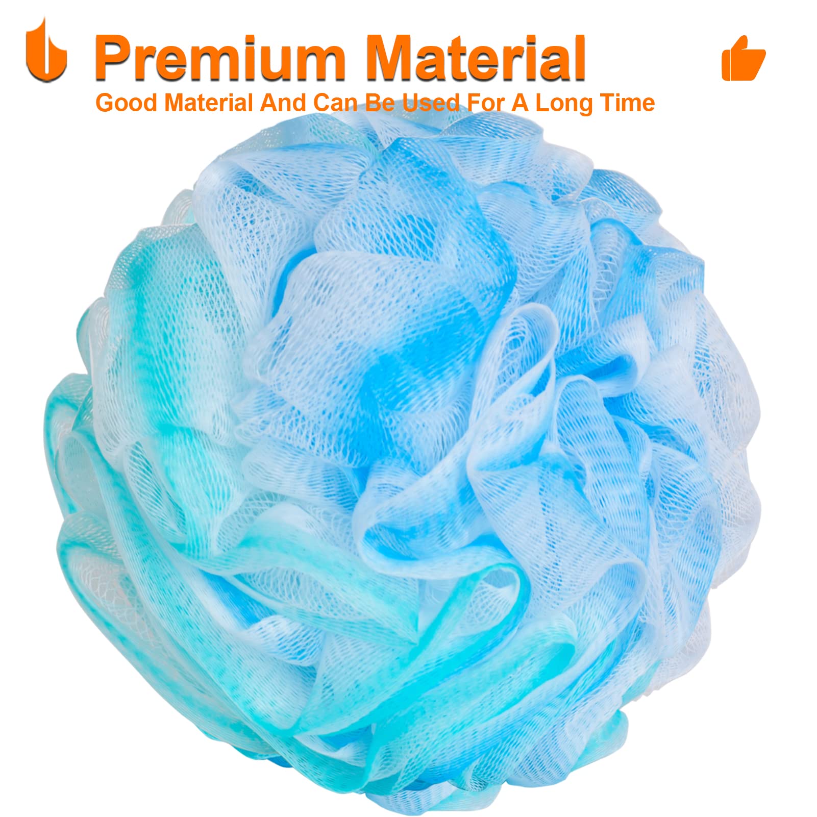 Urbanstrive Shower Bath Sponge XL 75g Soft Shower Loofahs Balls for Body Wash Men Women Bathroom Accessories, 1 Pack, Green-Blue