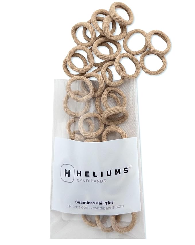 Heliums Extra Small Hair Ties No Damage - Sandy Blonde - Mini 0.7 Inch Tiny Soft Seamless Hair Bands for Toddlers, Braids, Kids Ponytails- 40 Count