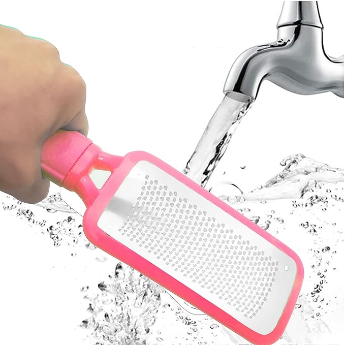 Professional Foot Files Callus Remover,Foot Scrubber for Dead Skin,Stainless Steel Foot Rasp-Pink（1 Pack）