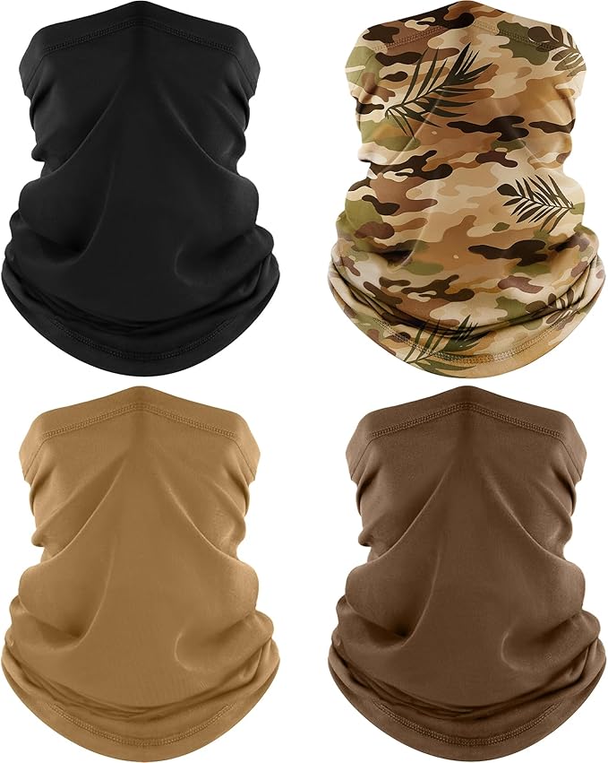 ROXUN Neck Gaiter, 4 Pack Summer Cooling Breathable Face Mask for Outdoors