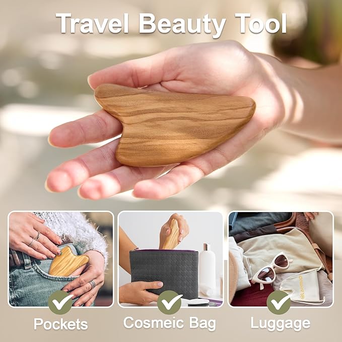 Olaemuo Gua Sha Facial Tool, Face Massager for Lymphatic Drainage