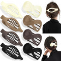 Obeoby 8 PCS Flat Claw Clips for Women, 2 Types French Flat Hair Clips for Medium Hair Volume Barrettes Medium Large (Neutral)