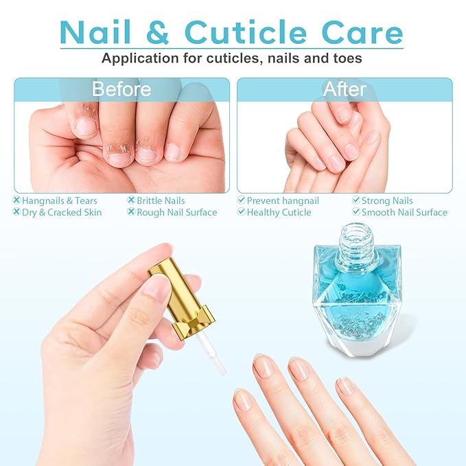 Cuticle Oil, Cuticle Nail Oil Infused with Real Flowers, Jasmine 12ml