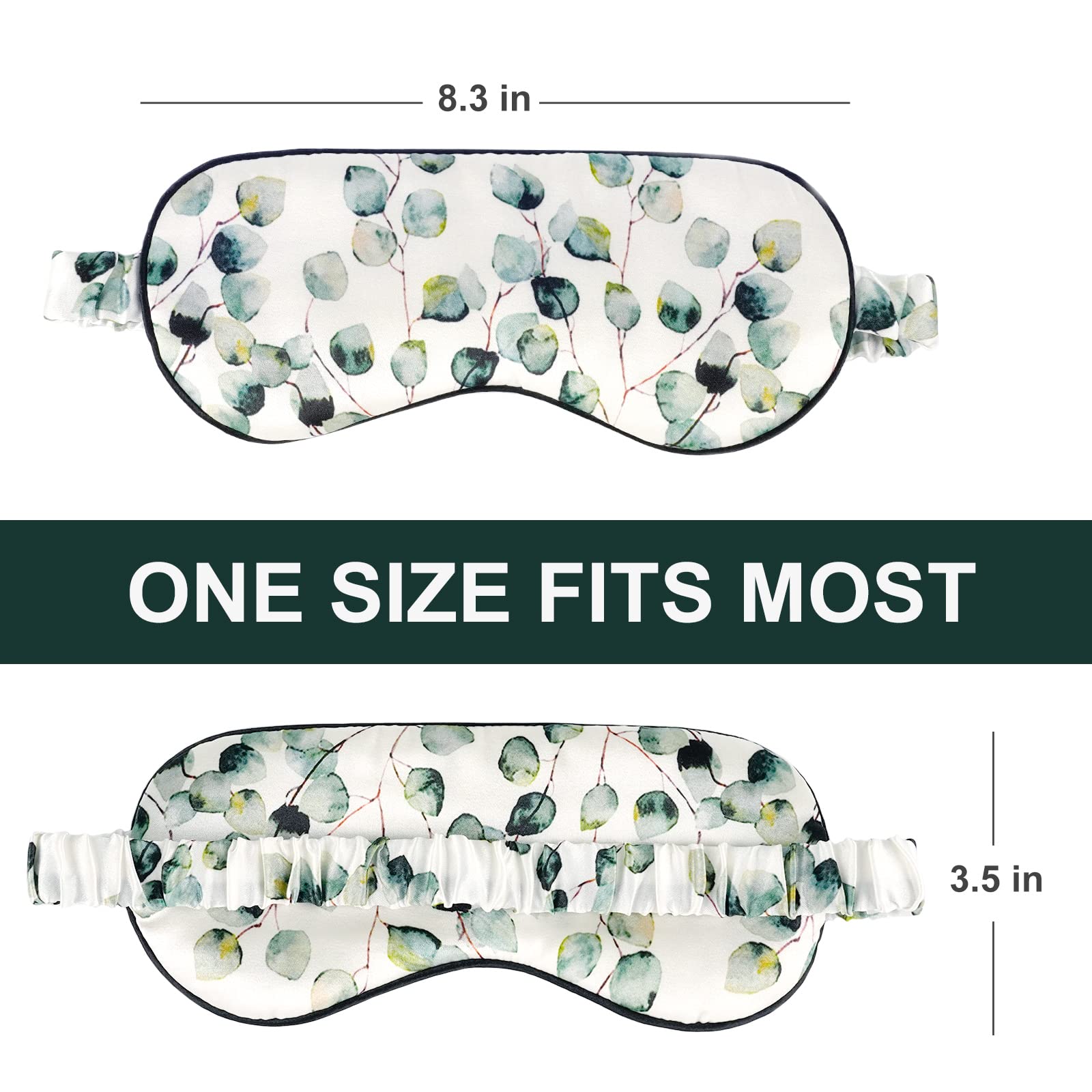 OLESILK 100% Natural Mulberry Silk Sleep Eye Mask Block Out Light, Fashion Printed Eye Mask Blindfold for Women Men Full Night Sleeping, Chic Eye Cover Eyeshade, Pattern 2
