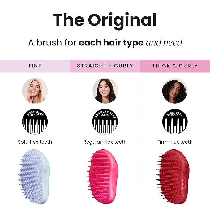 Tangle Teezer Original Detangler Brush for Fine & Fragile Hair, Mint Violet