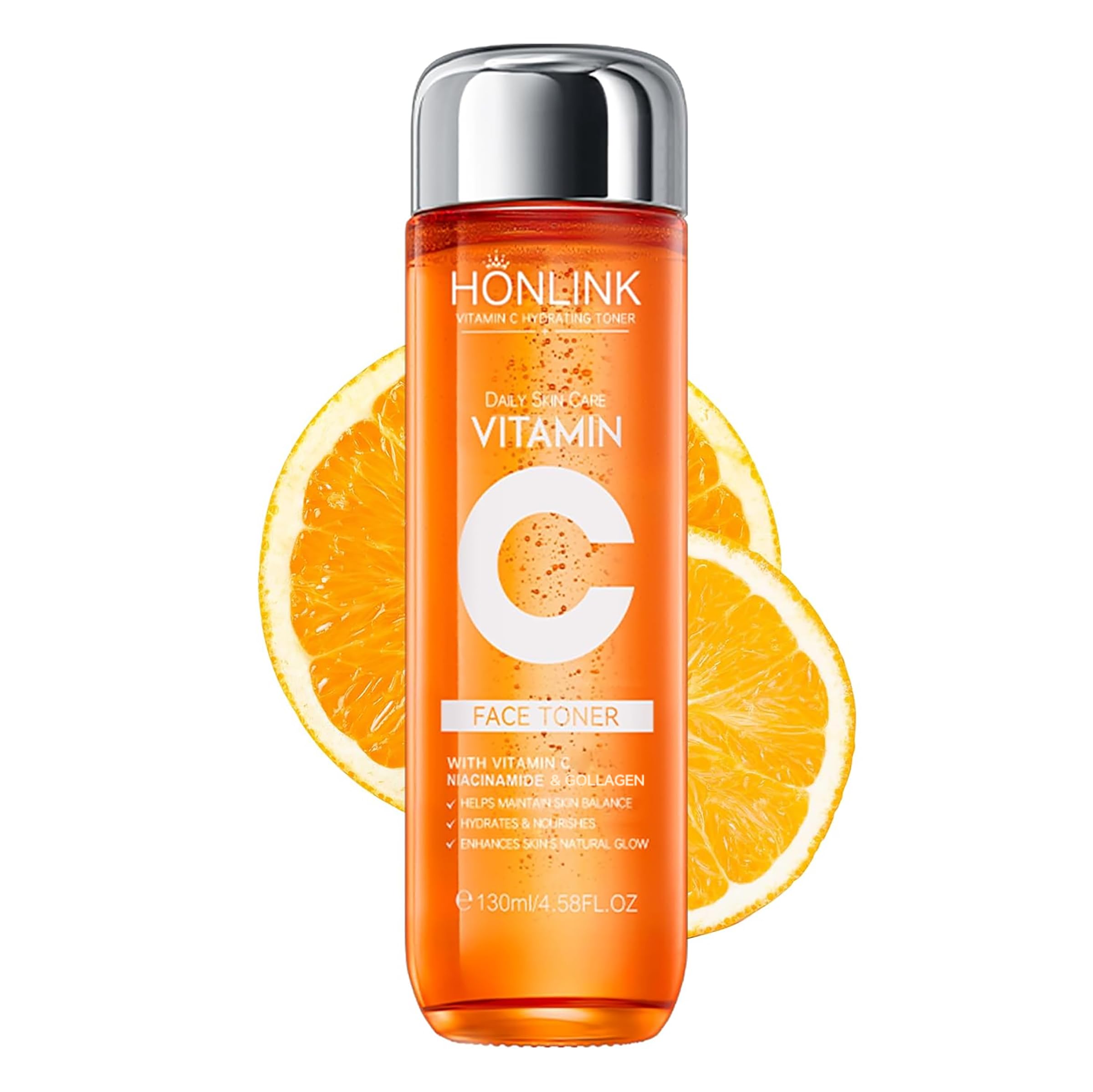 Vitamin C Hydrating Face Toner 130ml, Gentle Daily Toner with Niacinamide & Hyaluronic Acid, Alcohol-Free Skin Care for All Skin Types, Valentine’s Day Gift for Her