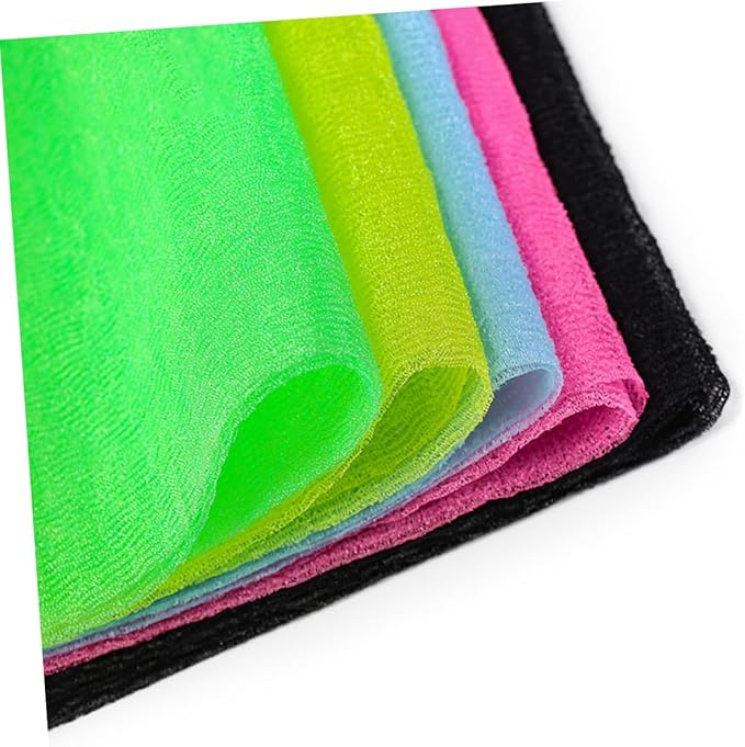 BIUDECO 5Pcs Exfoliating Back Scrubber Strap Body Washer for Healthy Skin Long Belt Bathing Accessory Promotes Circulation Enhances Shower Experience Random Colors Random Color