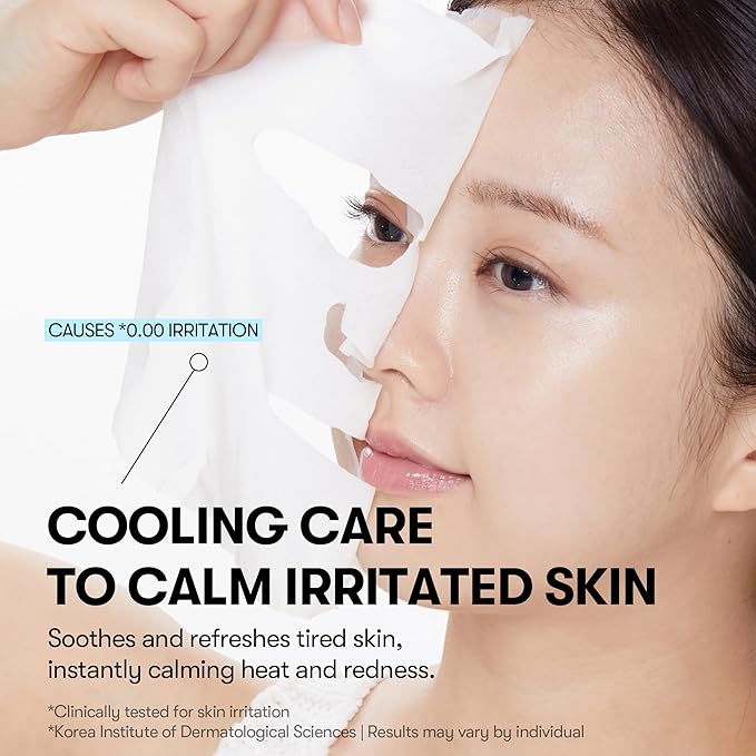 VT COSMETICS Cryo Ice Cool Mask, 30 Sheets, Cooling & De-Puffing Daily Sheet Mask, Hydrating Korean Face Mask, Xylitol & Hyaluronic Acid, K-Beauty Skincare