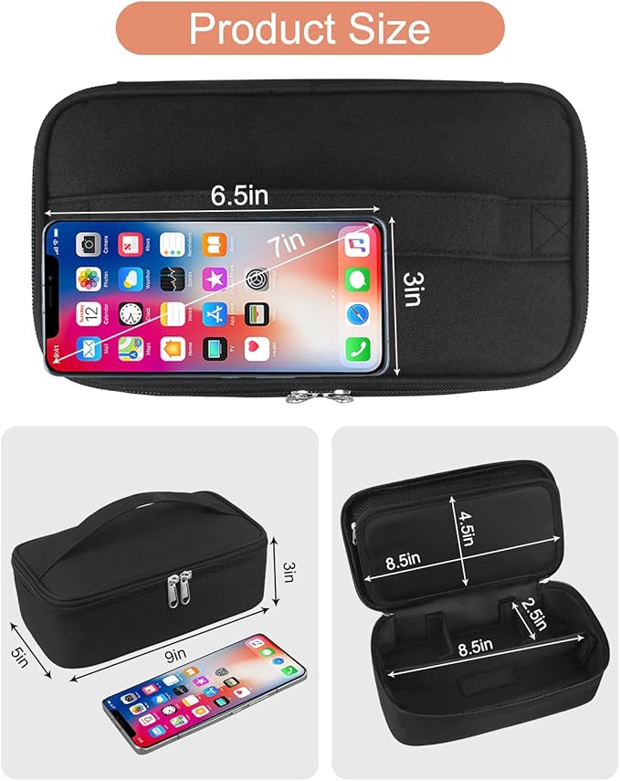 Meiiy Barber Tool Bag, Hair Clipper Bag Hair Cutting Scissors Storage Bag Shaving Kits Haircut Accessories Organizer Bag Gift for Women (Black)