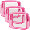 PACKISM Clear Makeup Bag for Travel - TSA Approved Toiletry Bag, Hot Pink