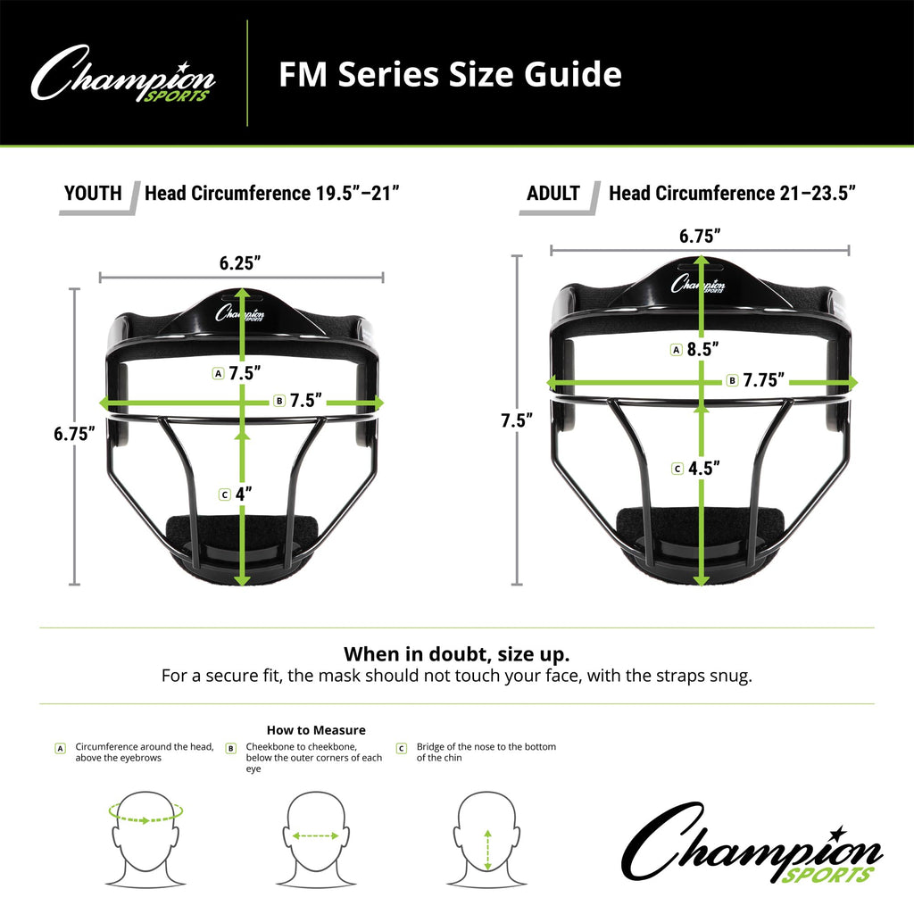 Champion Sports Steel Softball Face Mask - Classic Fielders Masks for Adults - Durable Head Guards - Premium Sports Accessories for Indoors and Outdoors - Purple