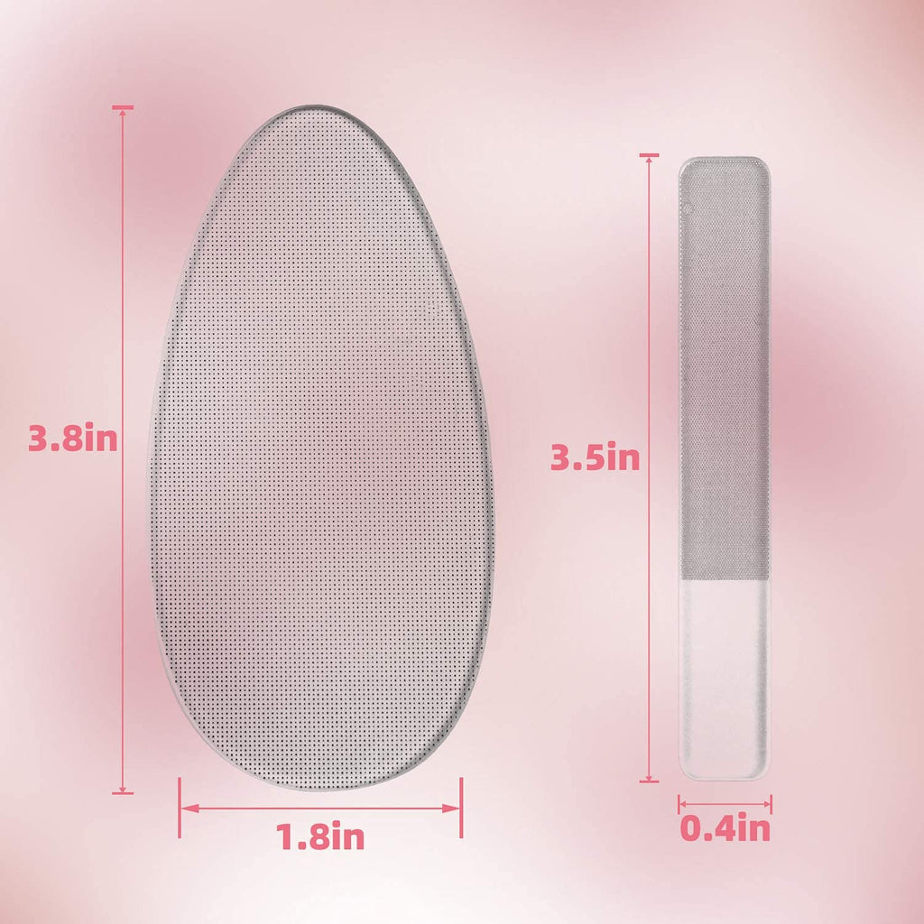 RedFlow Glass Nail File,Nail Buffer Set Contains 2 Nano Glass Nail Files and 1 Nano Glass Foot File,Professional Manicure Set,Nail Files for Natural Nails Removing Calluses