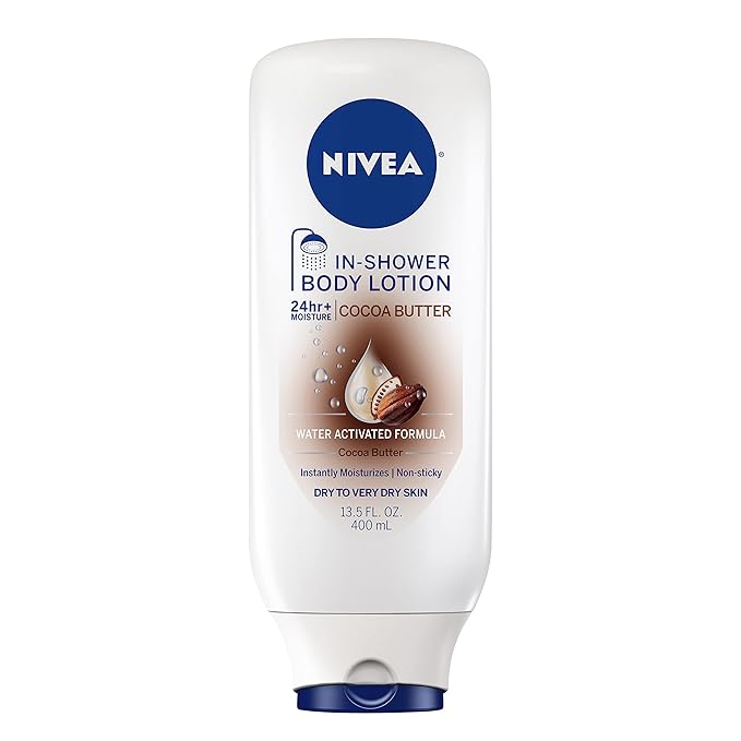 NIVEA Nourishing In Shower Body Lotion, Cocoa Butter, 13.5 FL OZ
