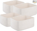 OIAHOMY 4 Pack Storage Baskets for Organizing, Small Bins for Shelves, Cute Decorative Storage Bins, Organizer Baskets for Gifts Empty, 11.8''Lx7.8''Wx4.7''H, White