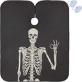 visesunny Barber Cape Human Skeleton OK Polyester Hair Cutting Salon Cape Apron Anti-Static Haircut Water-Resistant Shaving Cloth Beard Shaving Bib Hairdressing Cape
