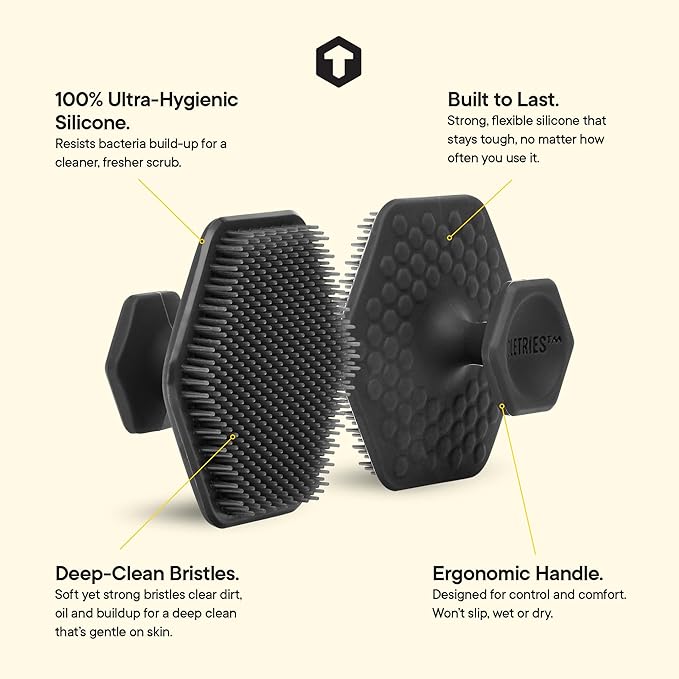 TOOLETRIES Silicone Face Scrubber, Facial Cleansing Brush - Charcoal
