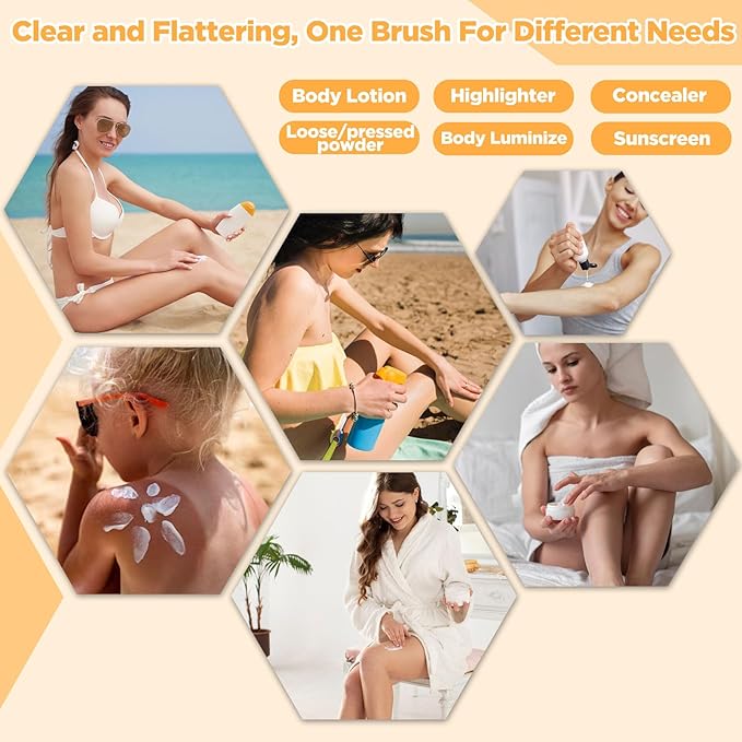 Self Tanner Brush for Face and Body,Kabuki Foundation Brush for Flawless Leg Makeup,Self Tan Applicator for Bronzer,Tan Mousse,Lotion and Sunless Tanning,Vegan Body Makeup Brush case (grey)