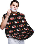 Non-Stick Beard Bib for Shaving, Fire Fighters Red Fire Truck Cartoon Shave Bib, Waterproof Hair Catcher with Suction Cups, Grooming Apron Men Husband
