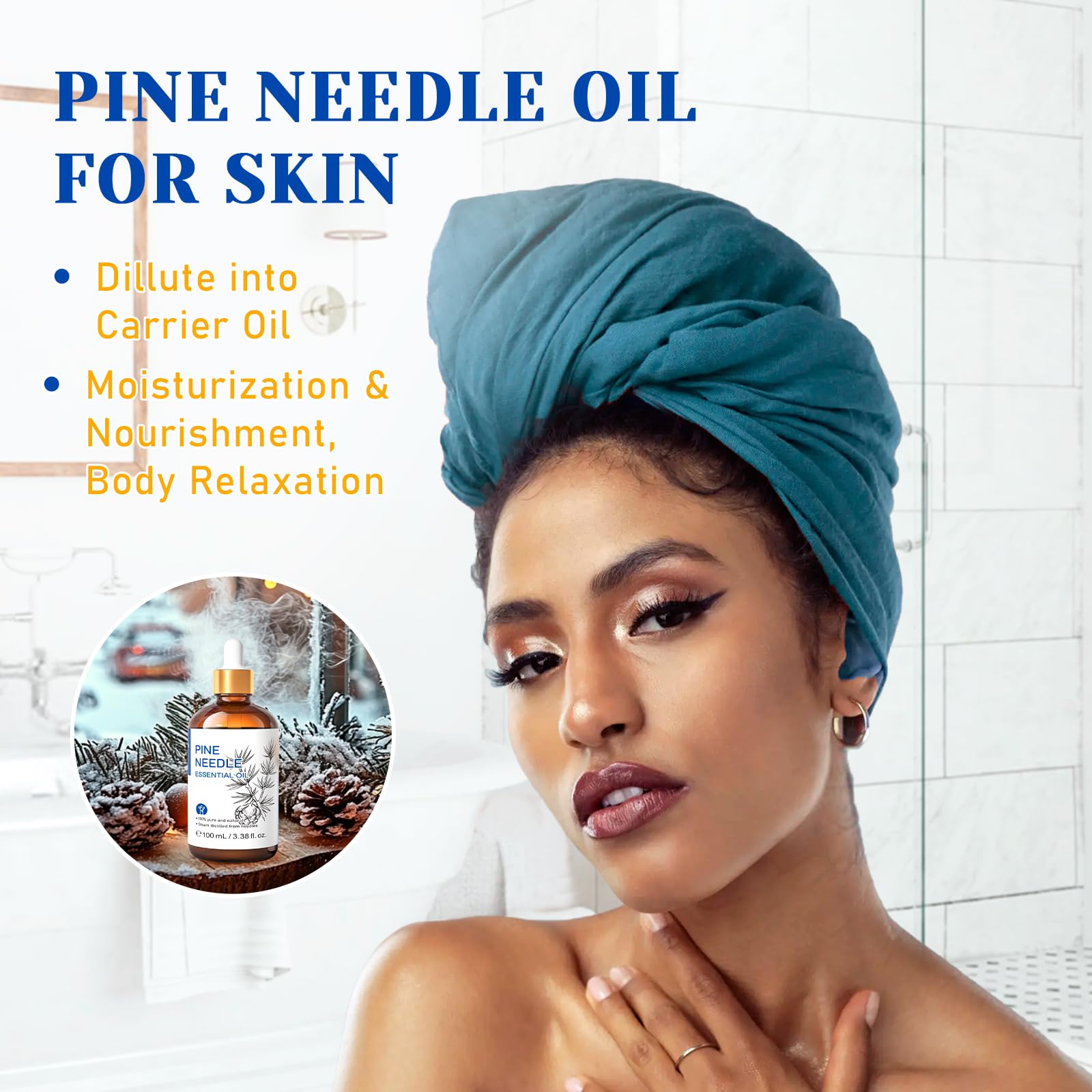 HIQILI Pine Needle Essential Oil for Skin, Candle Making, Cleaning Spray