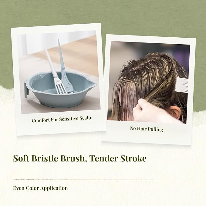 Generic Hair Dye Coloring Set Color Mixing Tool Professional Hair Coloring Bowl Soft Bristle Brush, Green